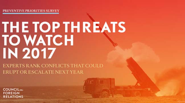 ​Експерти США назвали конфлікт росії та НАТО однією з головних загроз 2017 року
