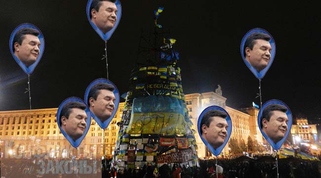 Шарик из януковича украсит главную йолку Украины?