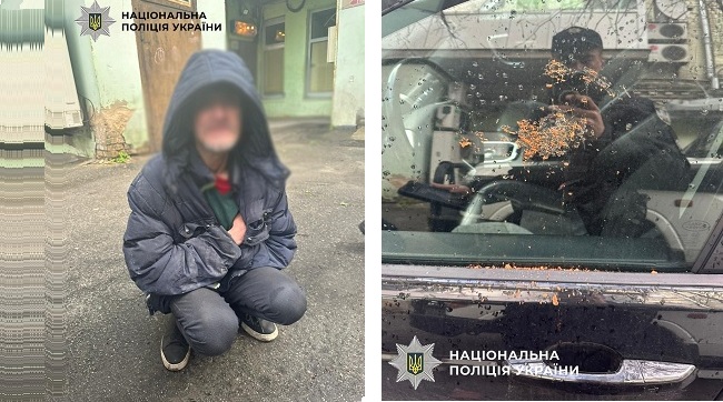 ​Цегляна терапія: у Києві чоловік вирішив «підрихтувати» Land Rover радикальним методом