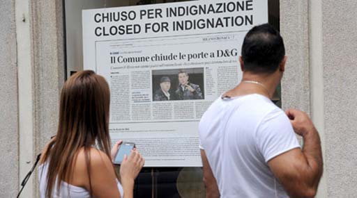 В знак протеста Dolce&Gabbana на три дня закрыли свои магазины в Милане