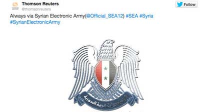 Twitter-аккаунт Reuters стал жертвой «сирийской электронной армии»