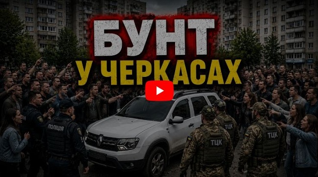 ​Масова сутичка з поліцією та ТЦК через «бусифікацію» в Черкасах: люди відбивають своїх сусідів від примусової мобілізації