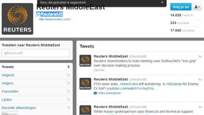 Twitter-аккаунт информагентства Reuters взломали хакеры 