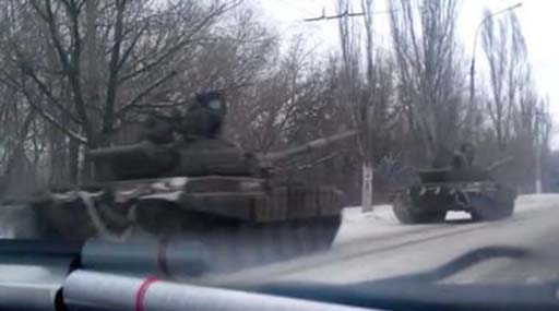 Сегодня через Горловку прошла огромная колонна русских танков