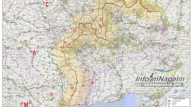 Опубликована точная карта разграничения сил на Донбассе