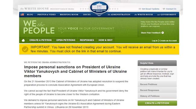 Ввести санкции против януковича. Присоединяйся, подписывай